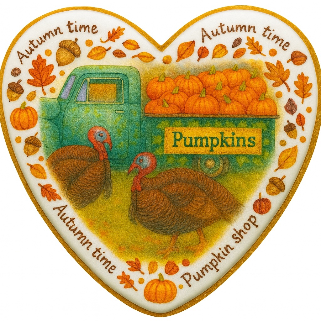 CIASTKO LUKROWANE DYNIA ROZ. L SERCE NO1 JESIEŃ RĘCZNIE ROBIONE